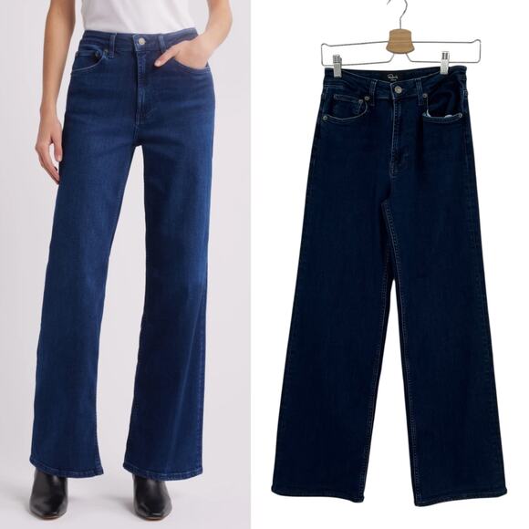 Rails Denim - Rails Getty High Waist Wide Leg Jeans Dark Wash After Midnight Blue Size 26